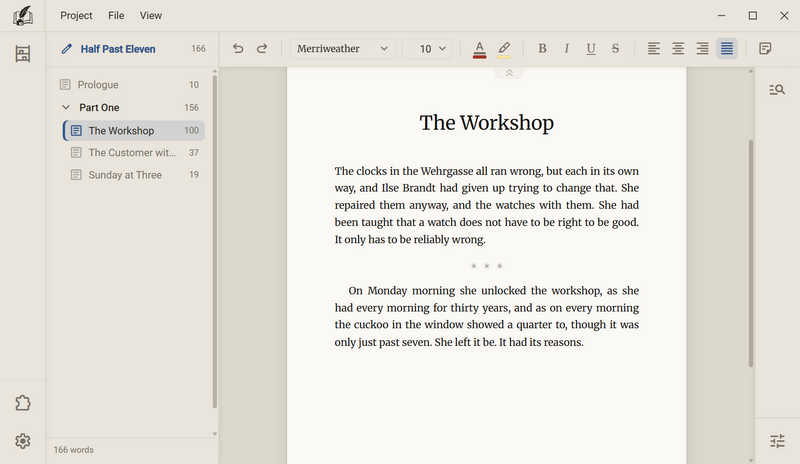 Three asterisks stand between two paragraphs as a scene rule