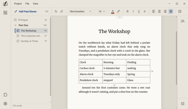 A table with three columns and four rows in the chapter. To the right of the table and below it stands a plus sign